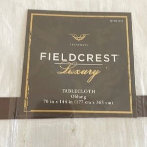 Fieldcrest white linen tablecloth